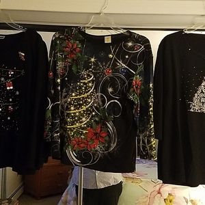 Christmas sweaters by Karen Scott, Jess and Jane, and Isaac's Designs.  Sizes 1x